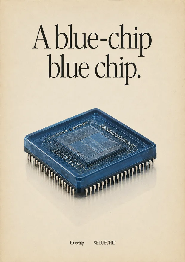 Print ad. A blue chip blue chip.